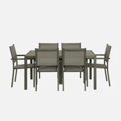 Tuintafel met 6 stoelen aluminium