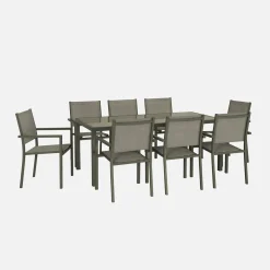 Tuintafel met 8 stoelen aluminium