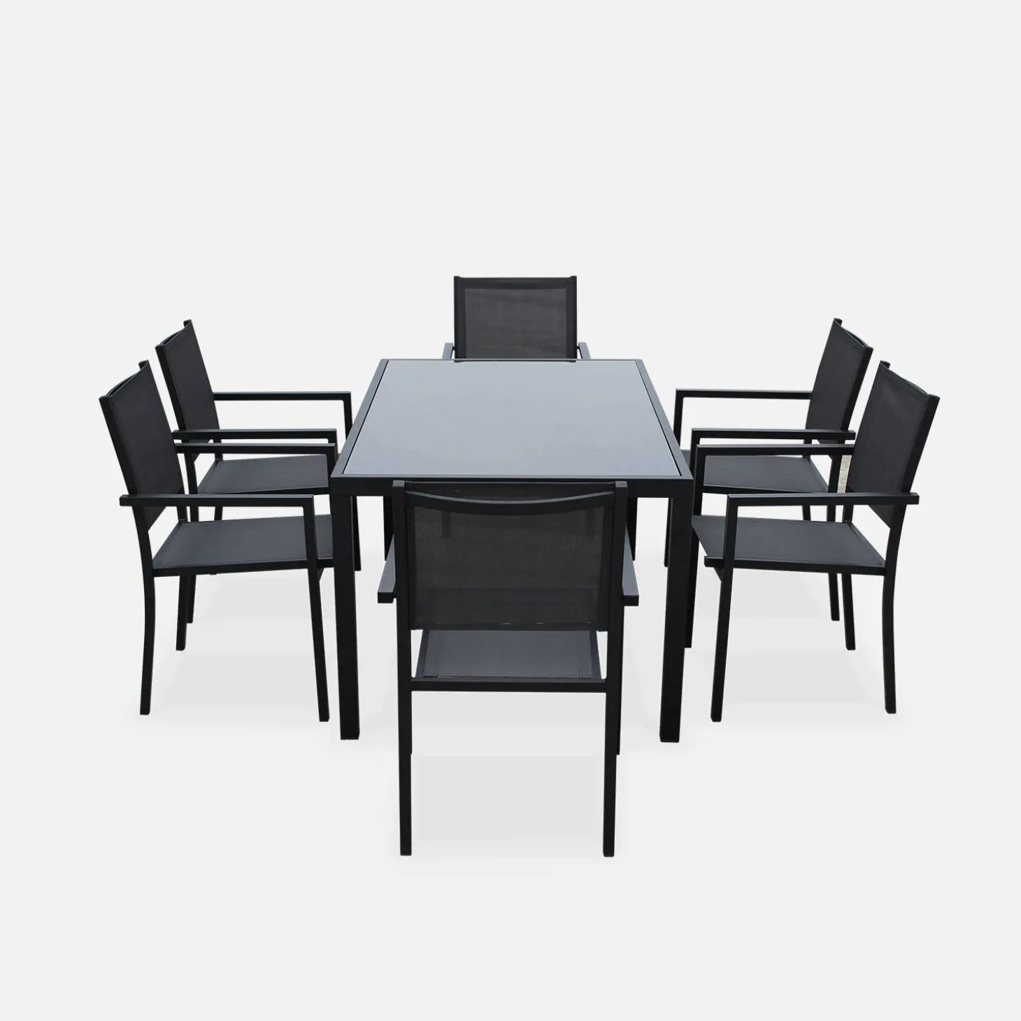 Tuintafel met 6 stoelen aluminium