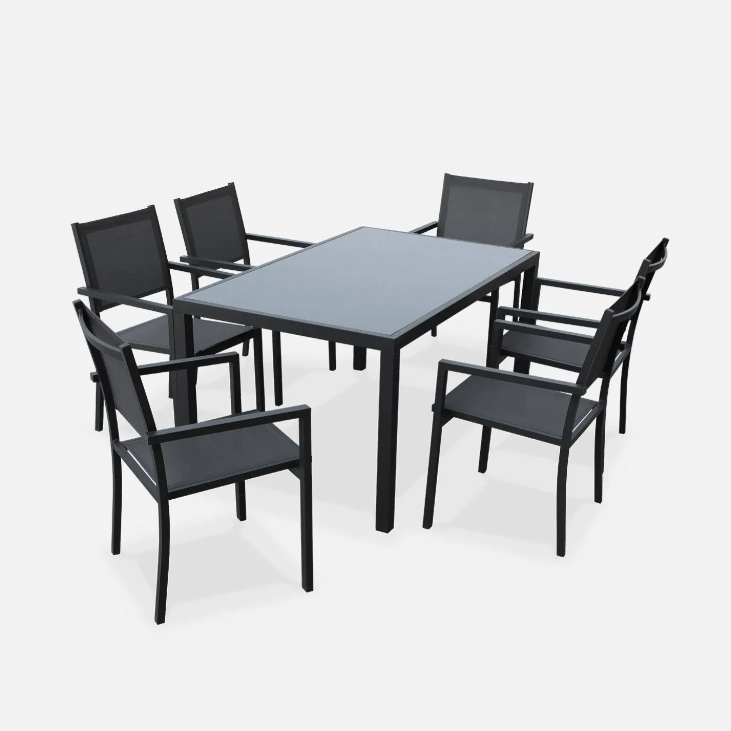 Tuintafel met 6 stoelen aluminium