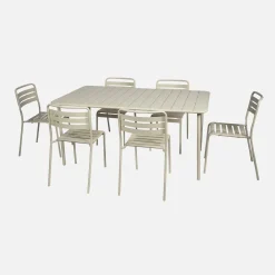Tuintafel met 6 stoelen metaal