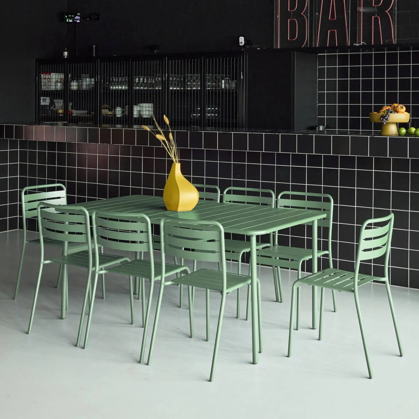 Tuintafel met 8 stoelen metaal