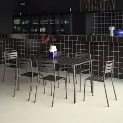 Tuintafel met 6 stoelen metaal
