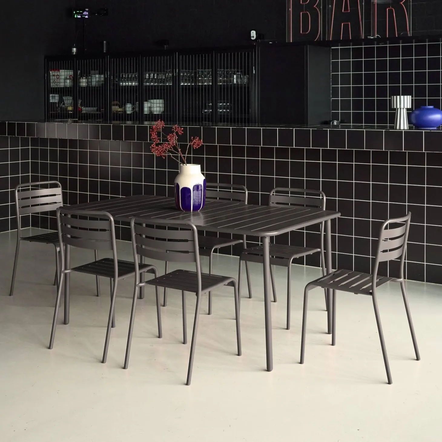 Tuintafel met 6 stoelen metaal