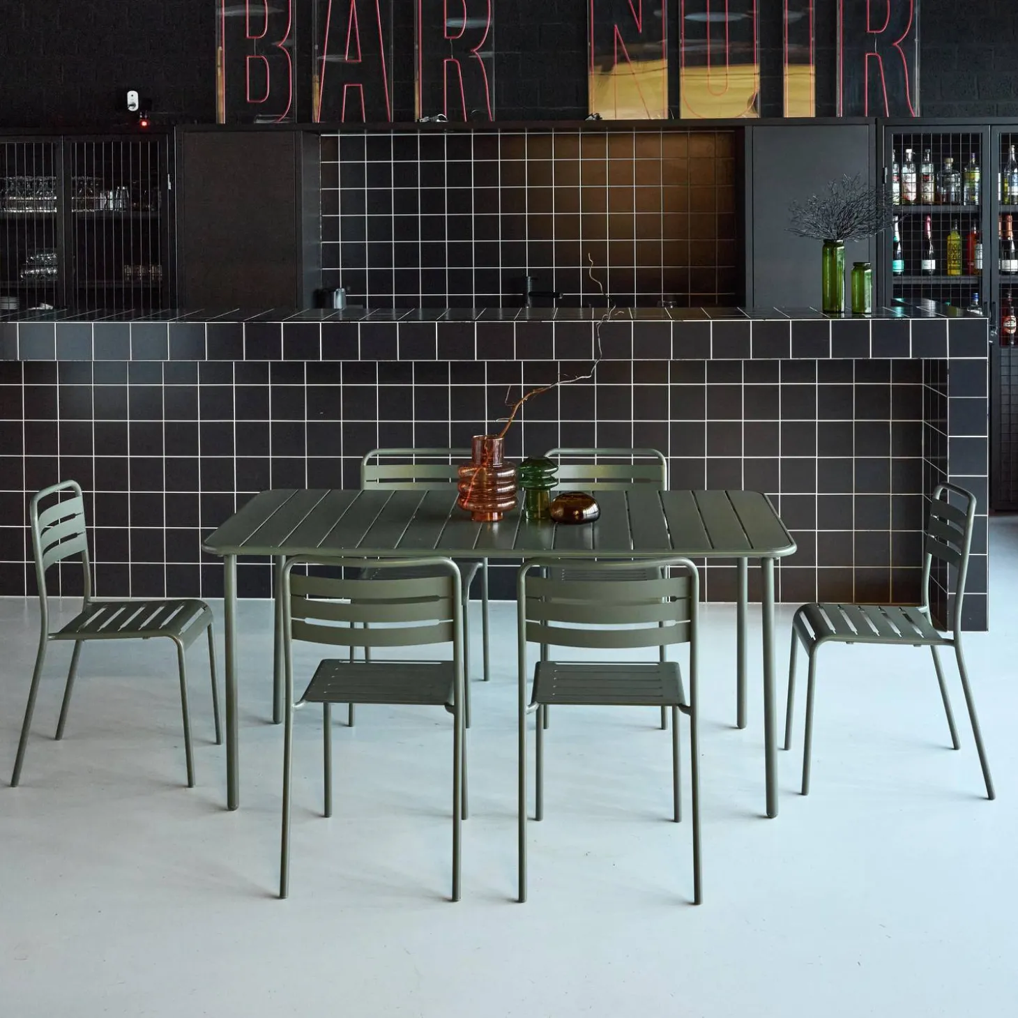 Tuintafel met 6 stoelen metaal