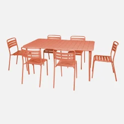 Tuintafel met 6 stoelen metaal