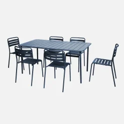 Tuintafel met 6 stoelen metaal