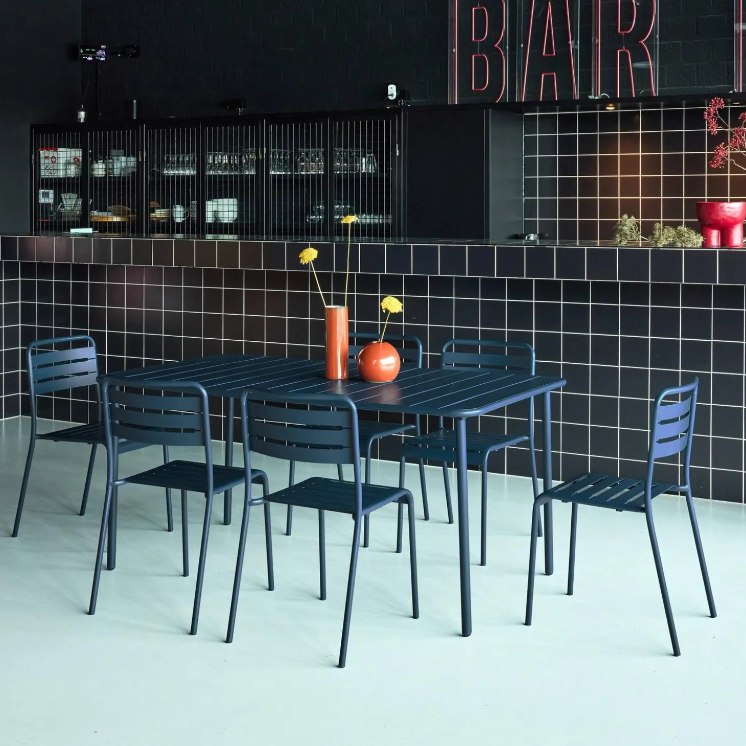 Tuintafel met 6 stoelen metaal