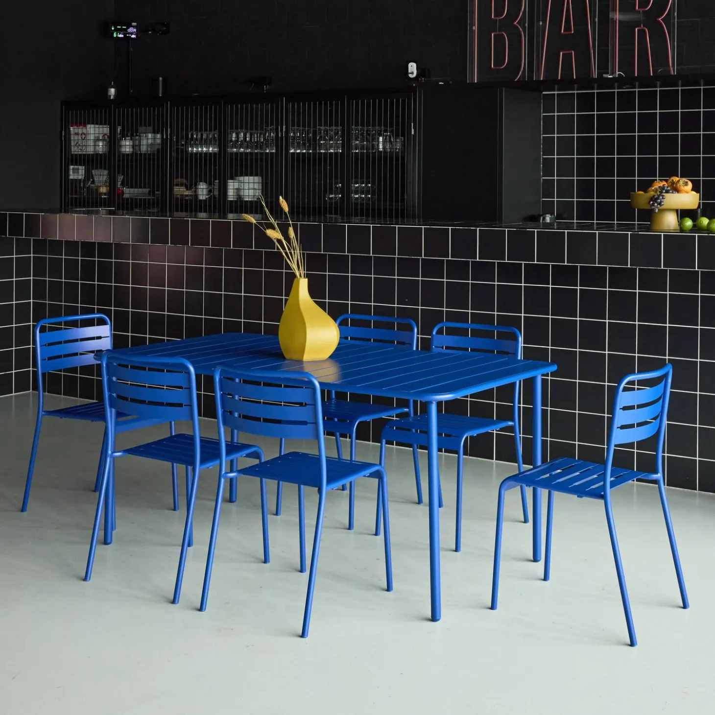 Tuintafel met 6 stoelen metaal