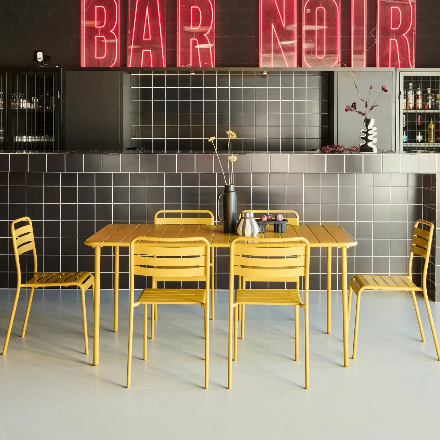 Tuintafel met 6 stoelen metaal