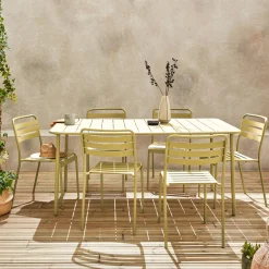 Tuintafel met 6 stoelen metaal