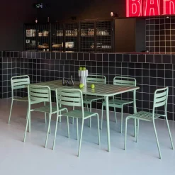 Tuintafel met 6 stoelen metaal