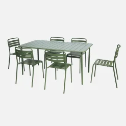 Tuintafel met 6 stoelen metaal