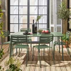 Tuintafel met 6 stoelen metaal