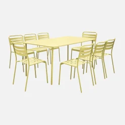 Tuintafel met 8 stoelen metaal