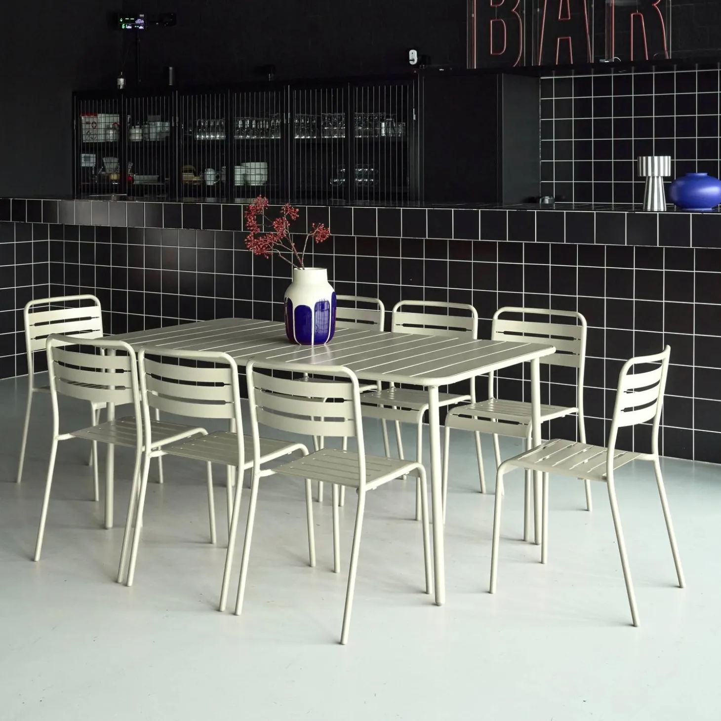 Tuintafel met 8 stoelen metaal