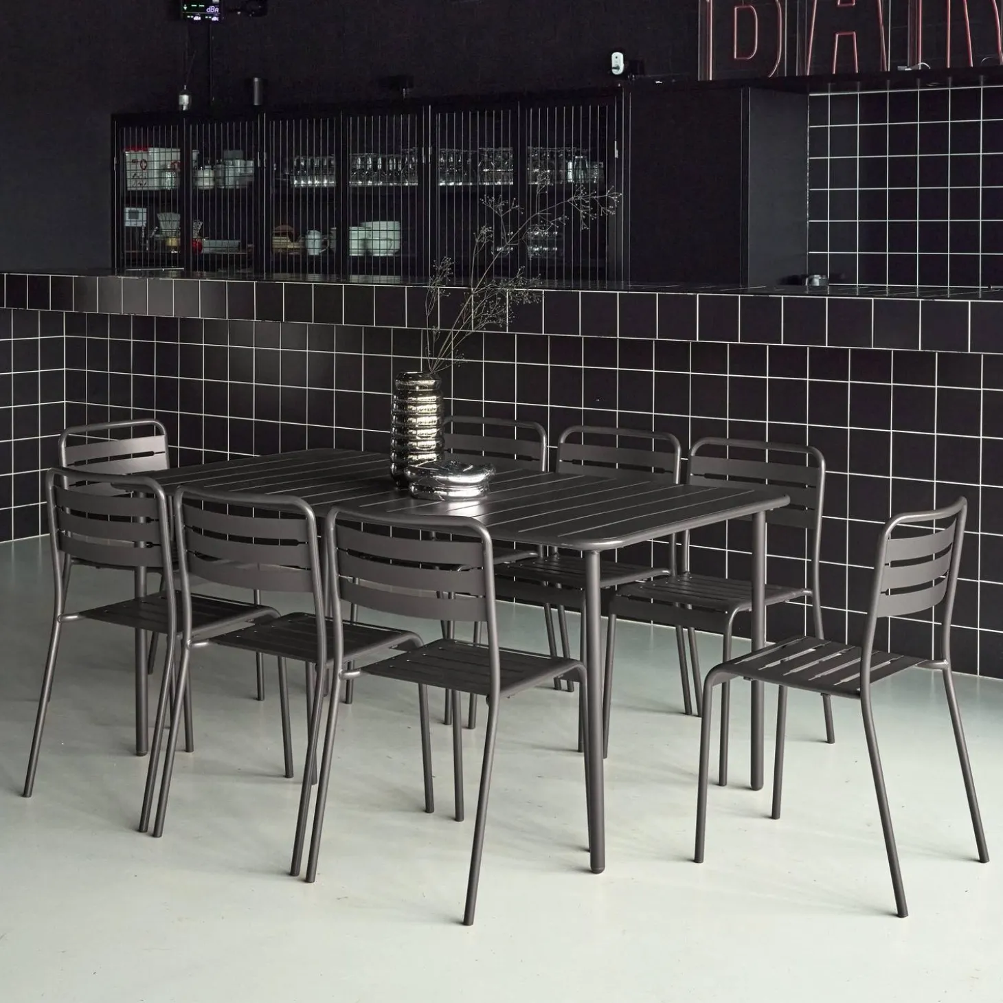 Tuintafel met 8 stoelen metaal