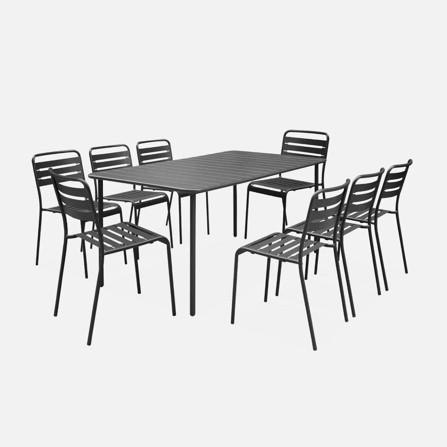 Tuintafel met 8 stoelen metaal