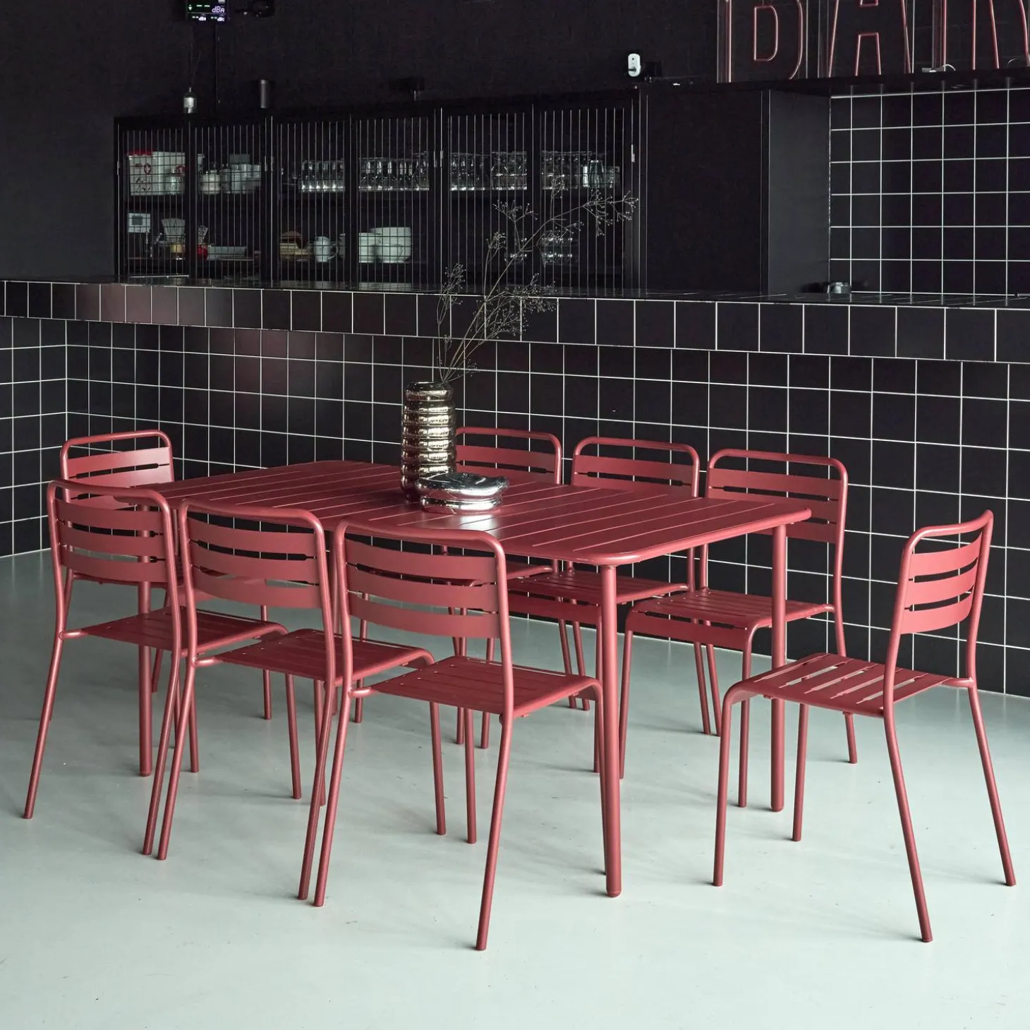 Tuintafel met 8 stoelen metaal