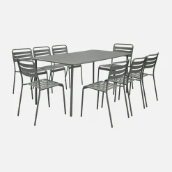 Tuintafel met 8 stoelen metaal