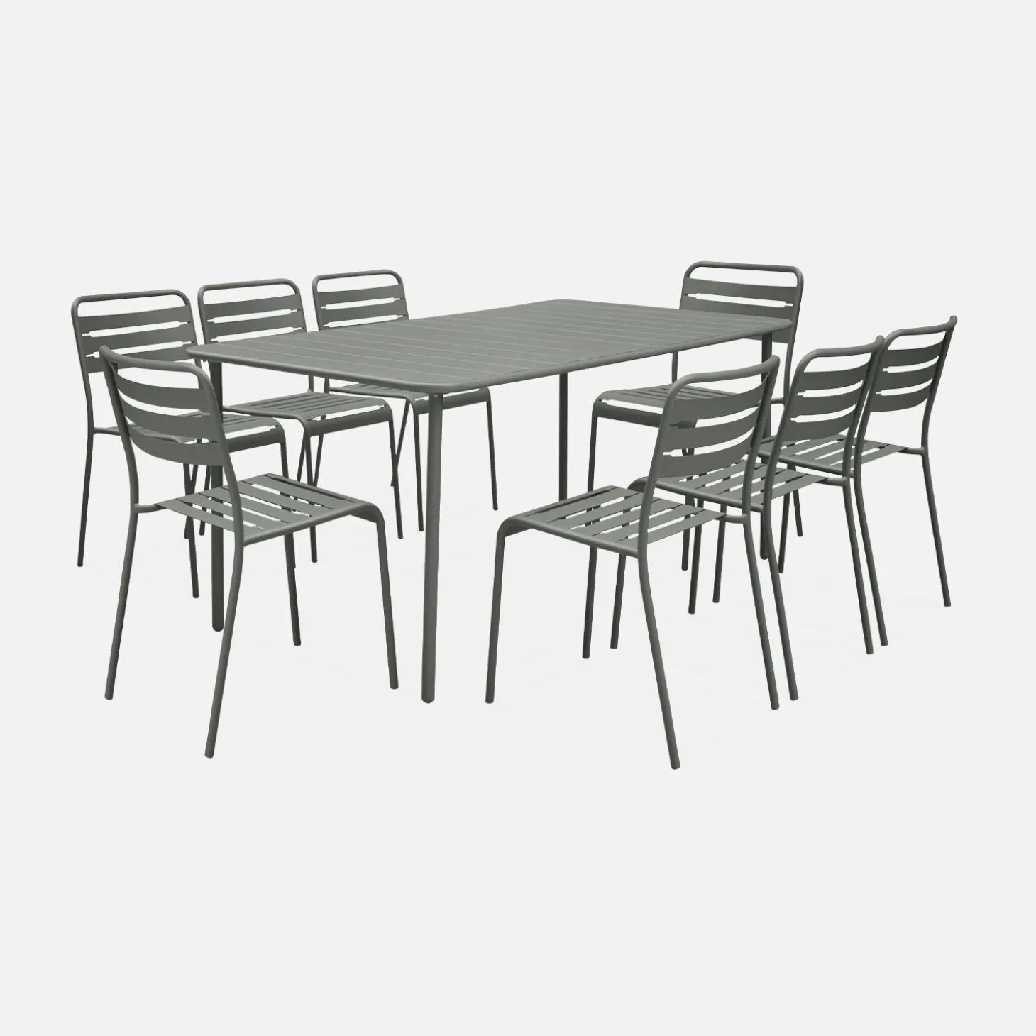 Tuintafel met 8 stoelen metaal