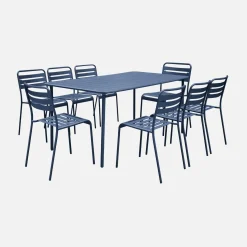 Tuintafel met 8 stoelen metaal