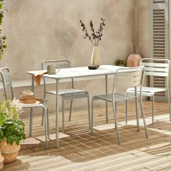 Tuintafel met 4 stoelen metaal