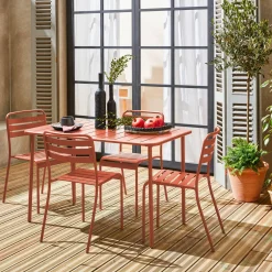 Tuintafel met 4 stoelen metaal