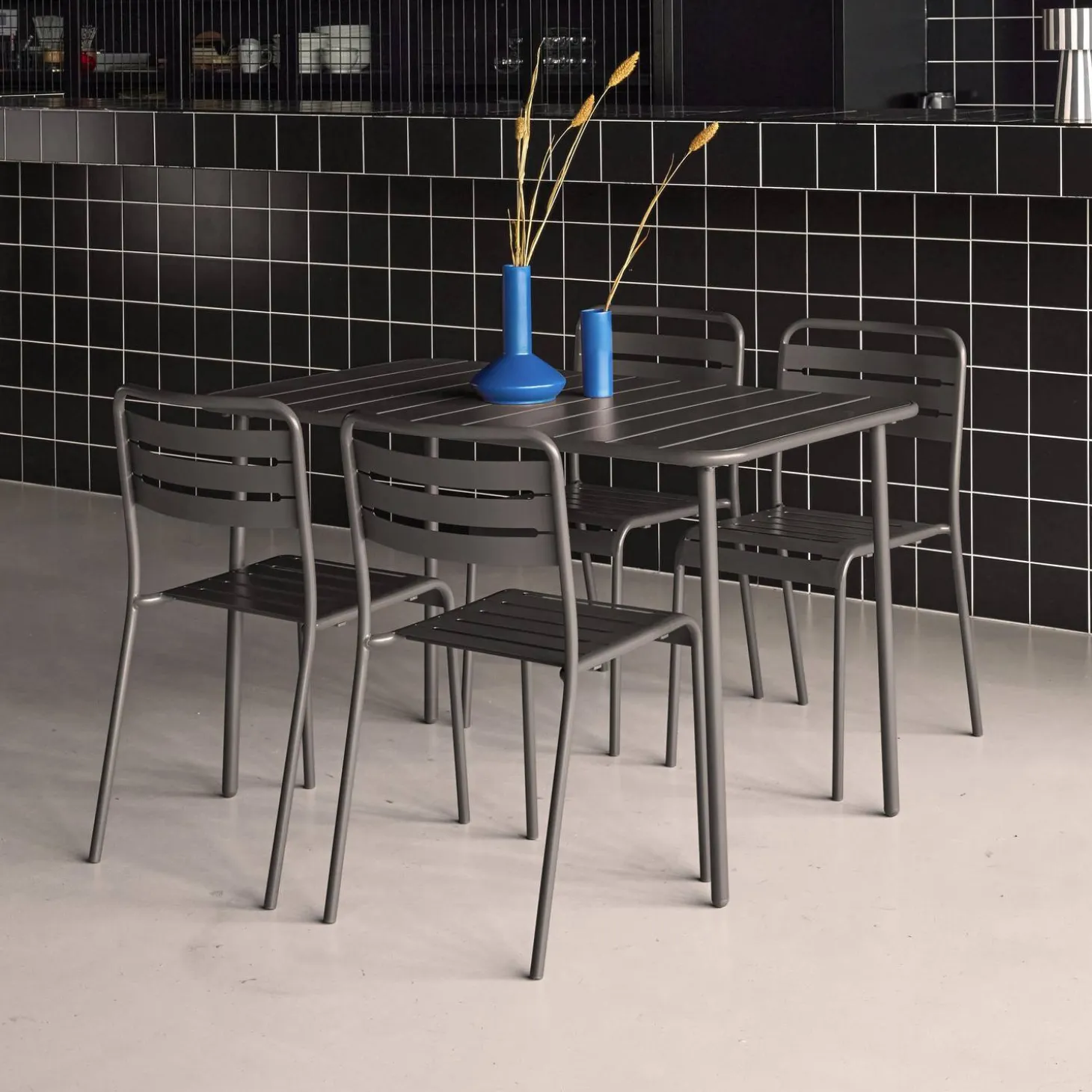 Tuintafel met 4 stoelen metaal