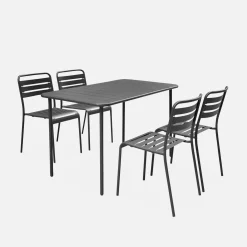 Tuintafel met 4 stoelen metaal