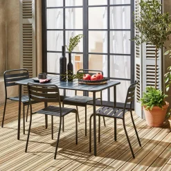 Tuintafel met 4 stoelen metaal