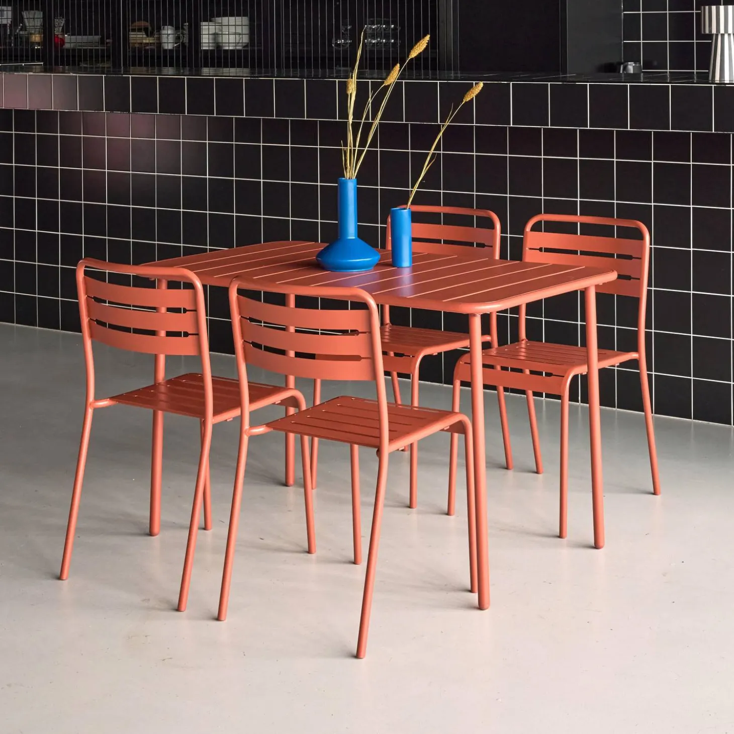 Tuintafel met 4 stoelen metaal