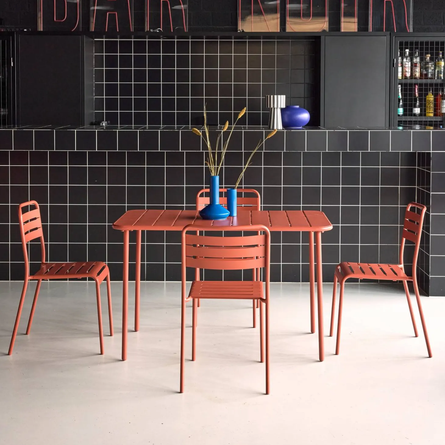 Tuintafel met 4 stoelen metaal