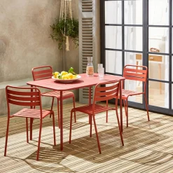 Tuintafel met 4 stoelen metaal