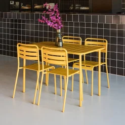 Tuintafel met 4 stoelen metaal