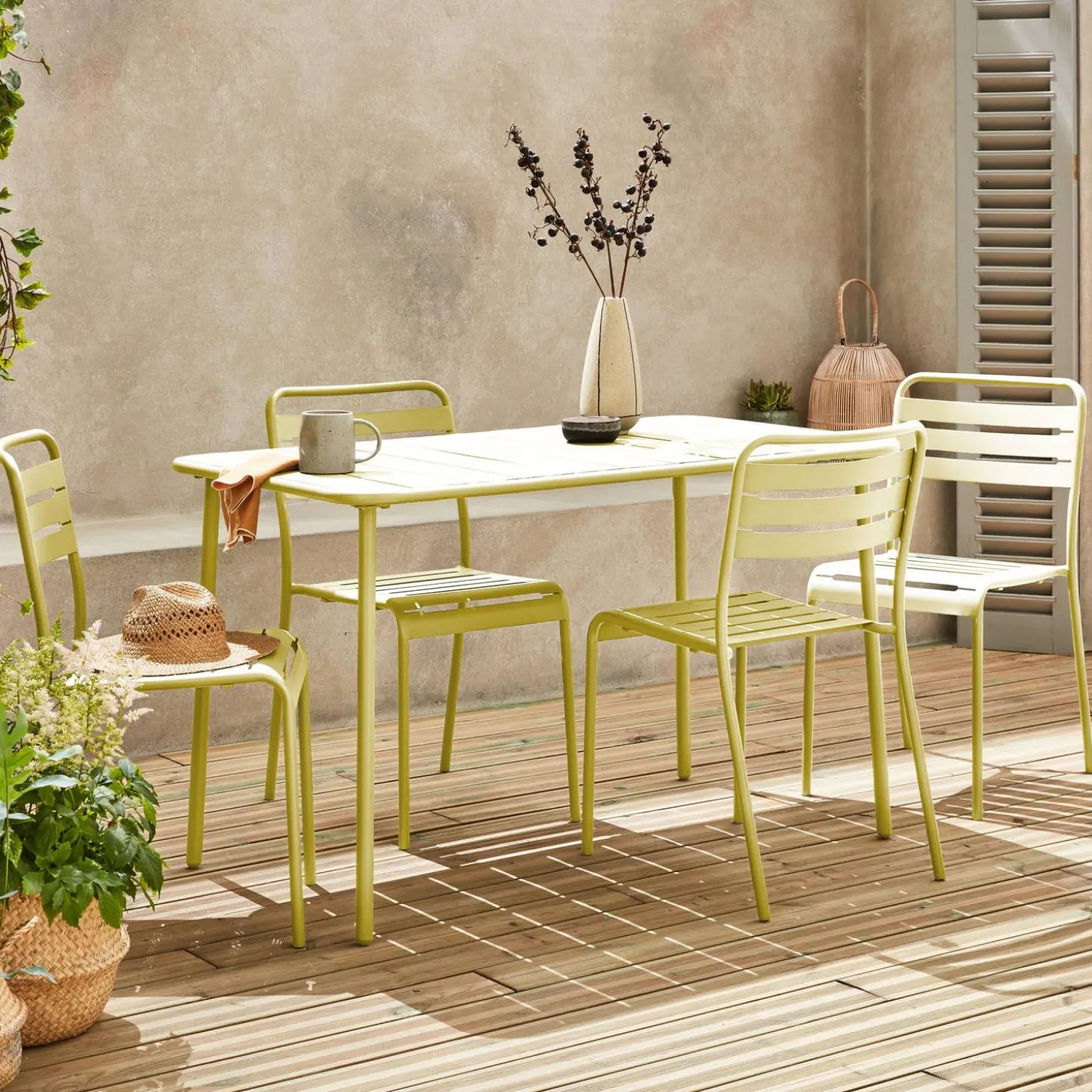 Tuintafel met 4 stoelen metaal