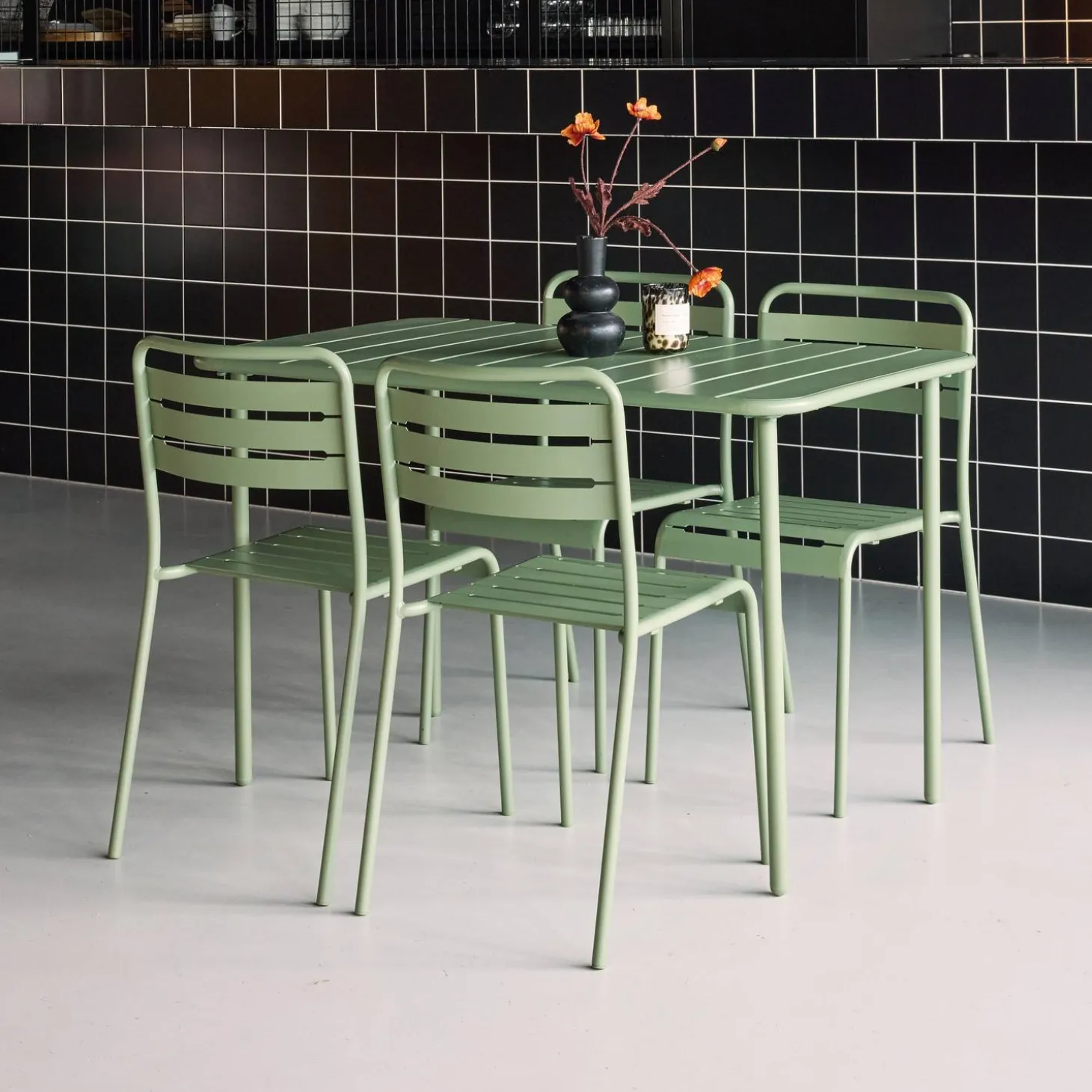 Tuintafel met 4 stoelen metaal