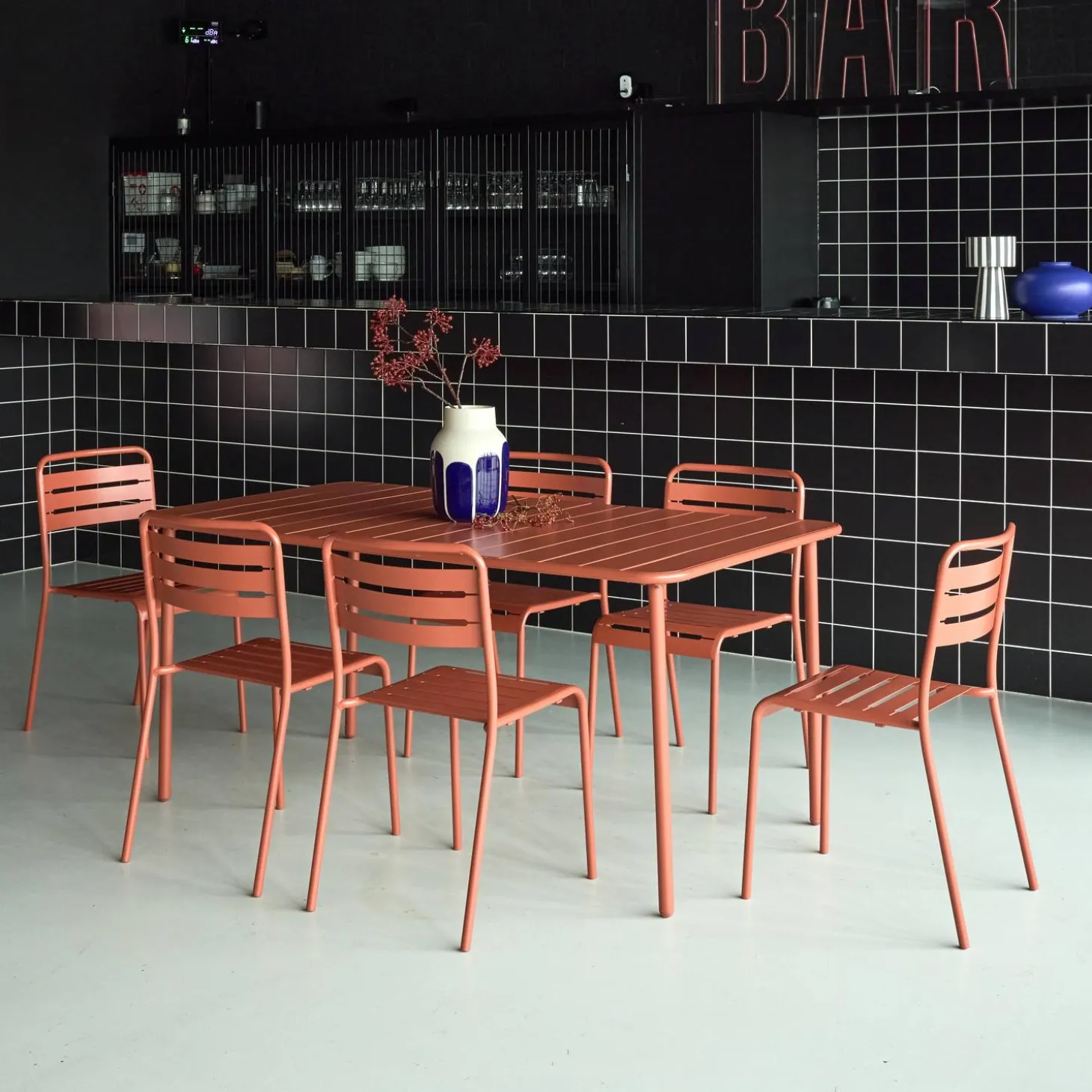 Tuintafel met 6 stoelen metaal