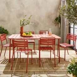 Tuintafel met 6 stoelen metaal