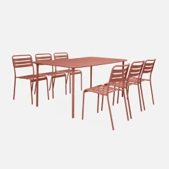 Tuintafel met 6 stoelen metaal