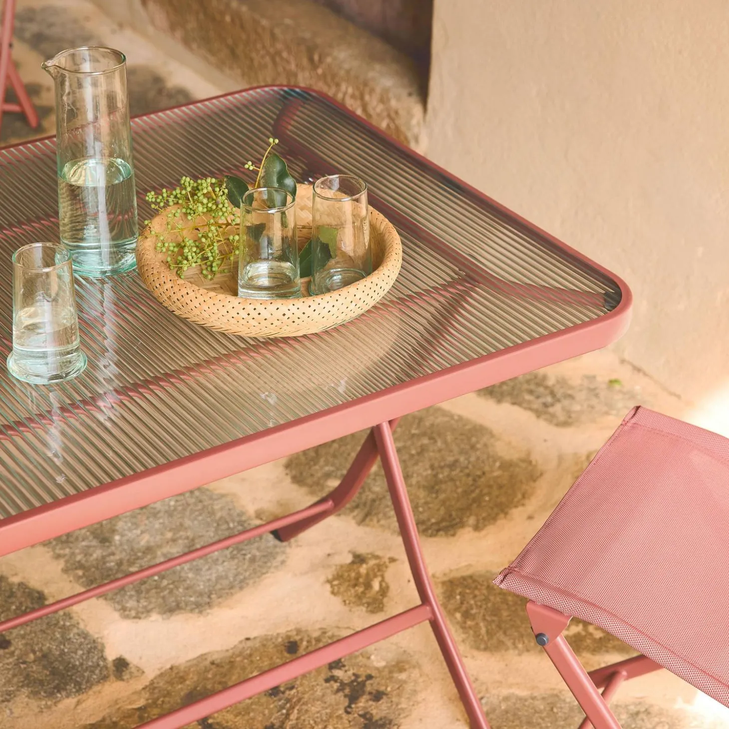 Tuintafel met 4 stoelen opklapbaar