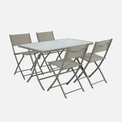 Tuintafel met 4 stoelen opklapbaar