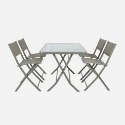 Tuintafel met 4 stoelen opklapbaar