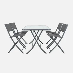 Tuintafel met 4 stoelen opklapbaar