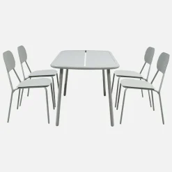 Tuintafel met 4 stoelen van aluminium