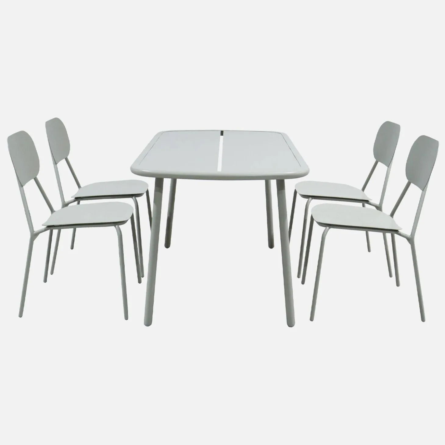 Tuintafel met 4 stoelen van aluminium