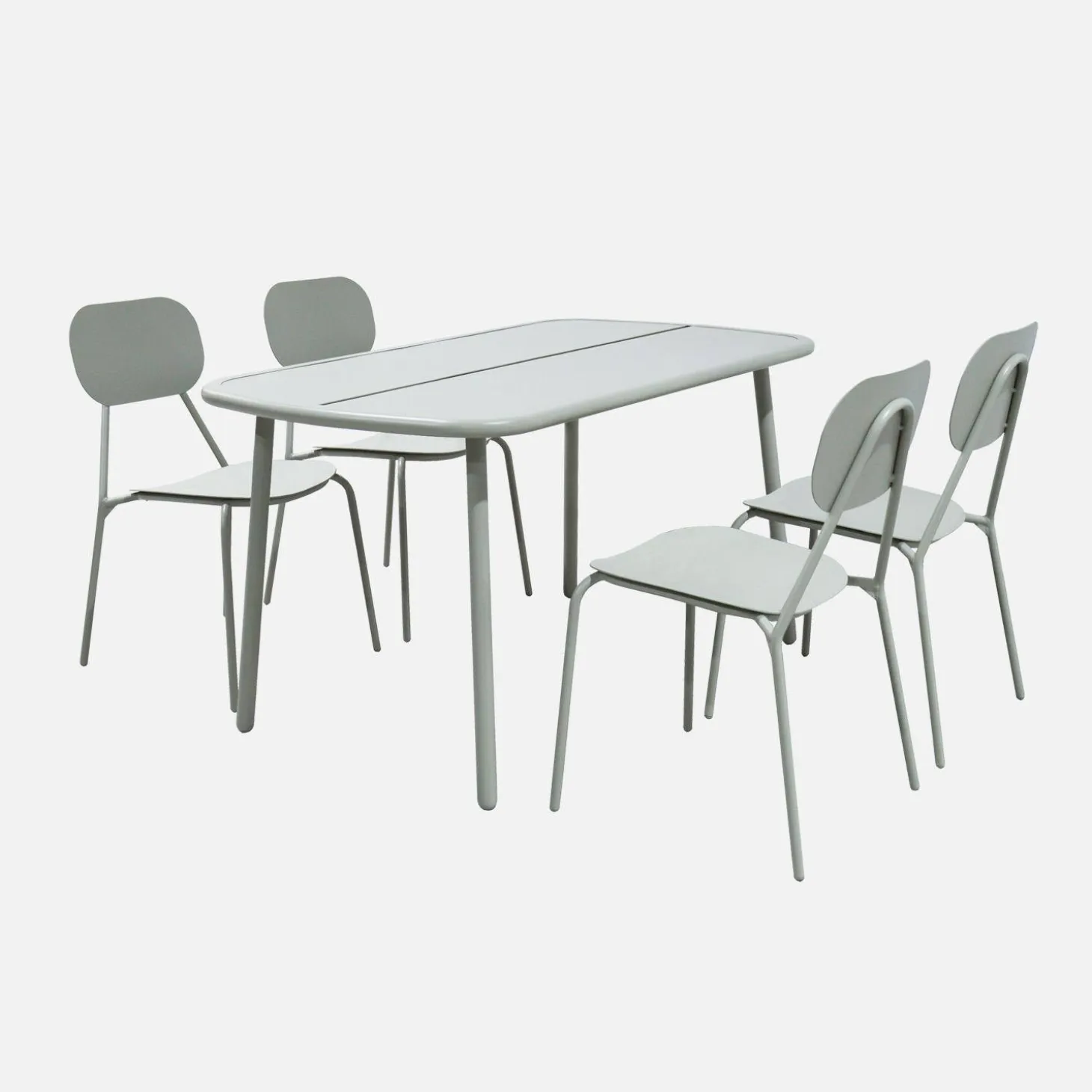 Tuintafel met 4 stoelen van aluminium