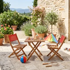 Tuintafel met 2 stoelen voor kinderen van acaciahout