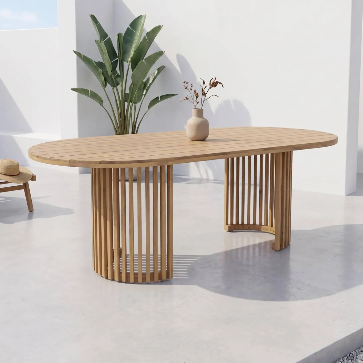 Tuintafel ovaal acaciahout voor 6 personen