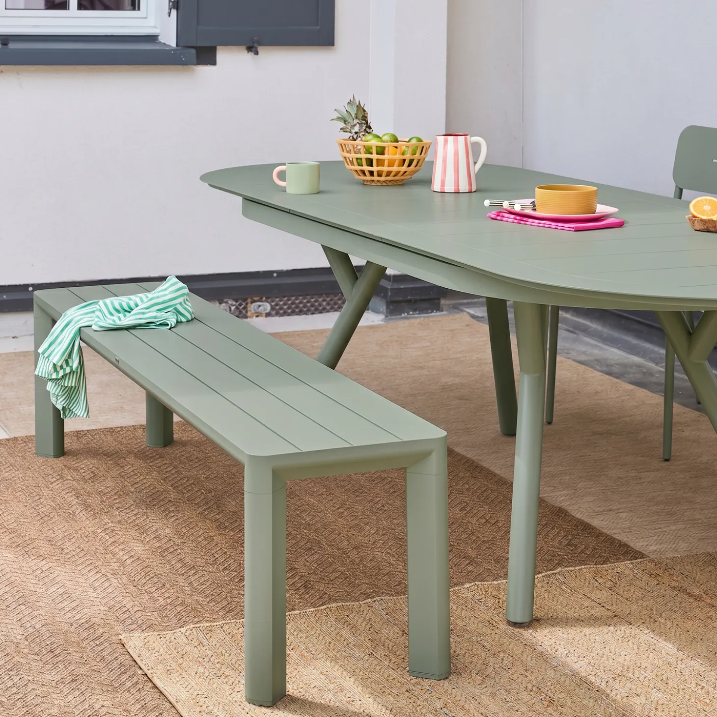 Tuintafel ovaal uitschuifbaar aluminium 10 zitplaatsen
